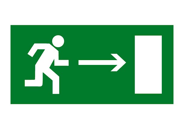 Направление к эвакуационному выходу направо (Пленка, ФЭС-24, 150х300 мм)
